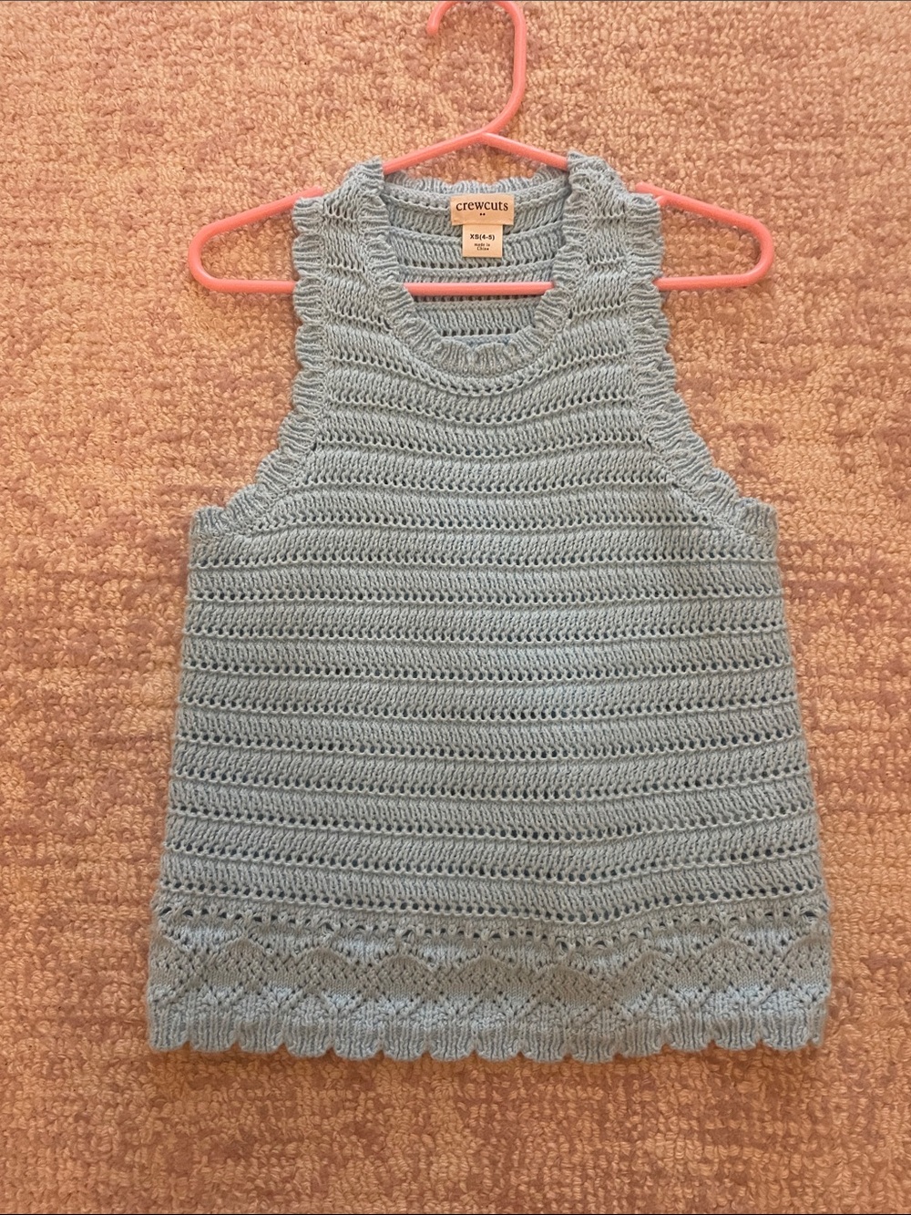 Crewcuts Light Blue Crochet Tank Dress